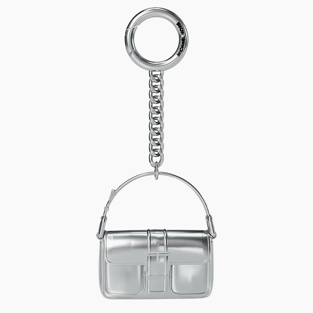 Michael Kors Colby Silver Bag Keychain BNWT